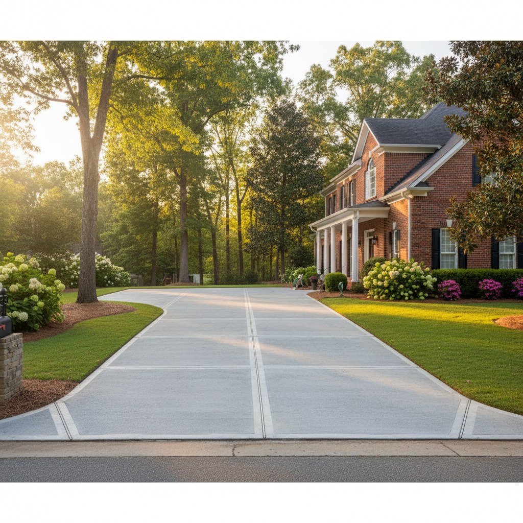 Concrete driveway in Greenville SC
